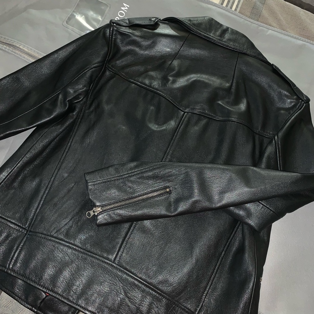 TOPMAN classic fit leather jacket - Picture 4 of 5